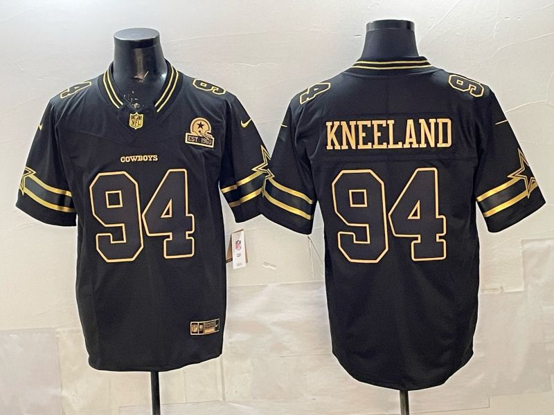 Men 2026 Dallas Cowboys #94 Kneeland Black gold 6th generation Nike Limited NFL Jersey style 04